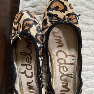 Sam Edelman leopard calf hair flats